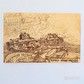 Cartolina militare Reparto carri armati - 1927