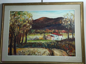 Quadro Olio Su Faesite Orfeo Parenti Anni 60