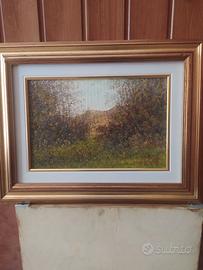 Quadro ad olio, paesaggio  di Enrico Paschetta