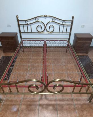 Letto matrimoniale in ottone + reti