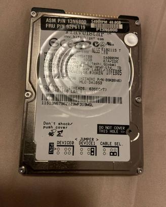 hard disk 2.5 ide 5400 rpm 40 gb per portatili