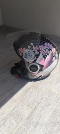 Casco Jet Airoh Nero Floreale con Visiera. Ottime