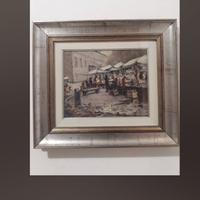 Quadro a olio di Enrico Boggione "piazza Carlina"