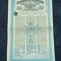 Regno di Romania 4% 100 P. Obbligazione Oro..