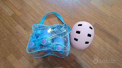 pattini bimba / bambina regolabili con casco