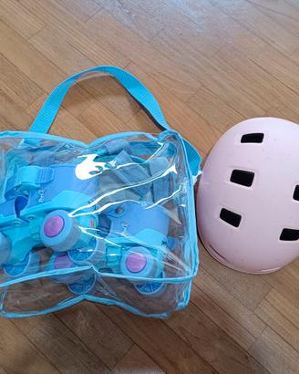 pattini bimba / bambina regolabili con casco