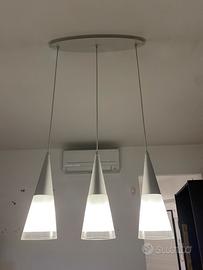 Lampadario design vetro sospeso da tavolo