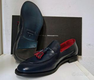 Scarpa uomo pelle morbida blu