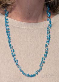 Collana Artigianale all’Uncinetto con Cristalli
