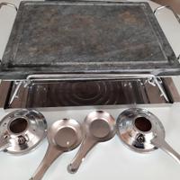 Kit grill piastra pietra ollare con fornellini