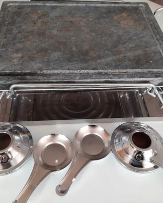 Kit grill piastra pietra ollare con fornellini