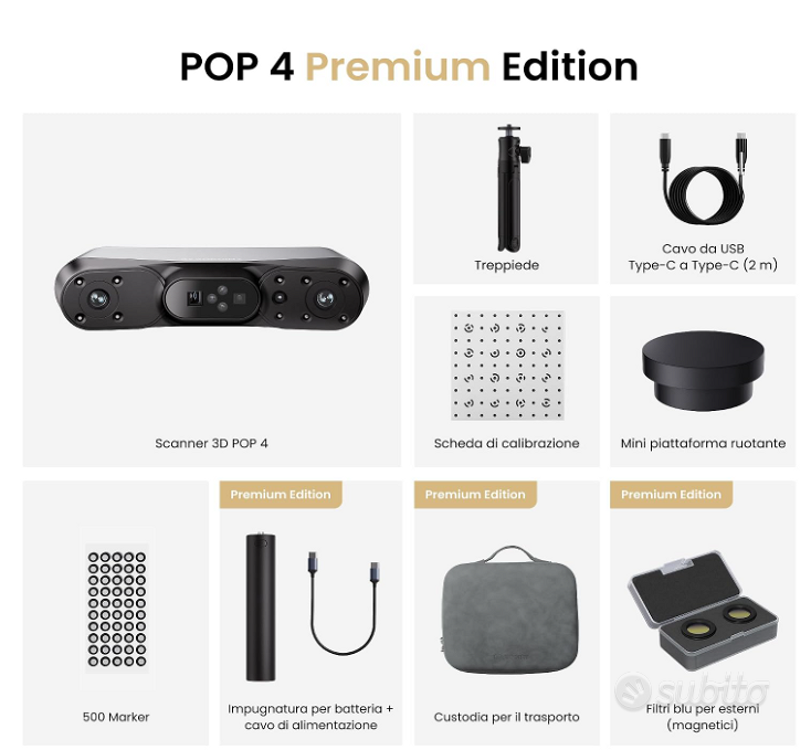 Scanner 3D Revopoint POP4 - Premium Edition NUOVO! - Informatica In ...