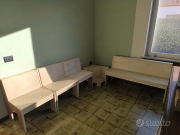 Panca in legno angolare per taverna