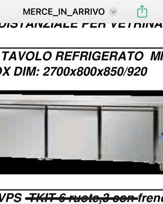 Tavolo da lavoro in acciaio inox 4 porte