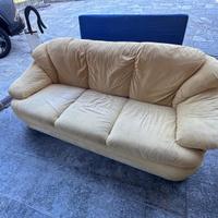 Divano 3 posti in tessuto beige