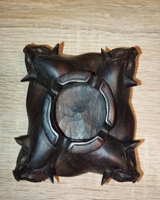 Posacenere in legno di ebano vintage 