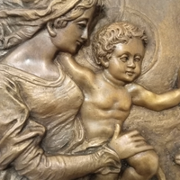 Quadro fusione in bronzo sacra famiglia