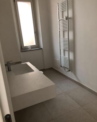 Lavabo 120 cm bianco opaco con vasca a destra