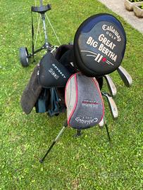 Kit golf completo Callaway e Mizuno.