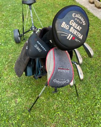 Kit golf completo Callaway e Mizuno.