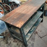 bancone lavoro  in legno anni 50