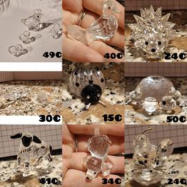 set23 statuette Swarovsky animali conciglie natale