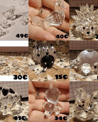 set23 statuette Swarovsky animali conciglie natale