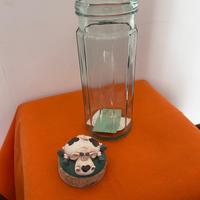 Porta spaghetti/pasta in vetro con tappo decorato