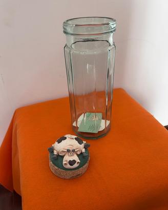 Porta spaghetti/pasta in vetro con tappo decorato