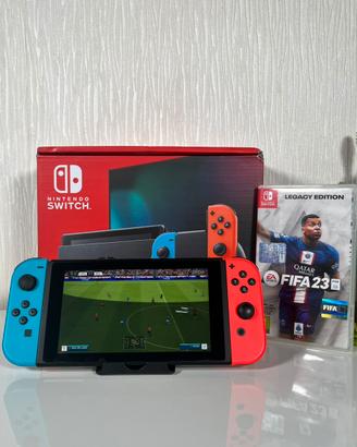 Nintendo Switch V2 COMPLETA+GIOCO+Custodia+SD 64gb