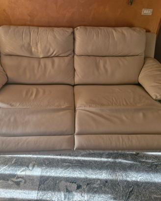 Divano poltrone sofa' di pelle 3 posti