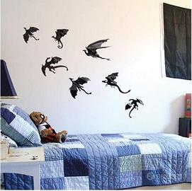 Adesivo 7 pz Draghi gotici Wall Sticker Game of Th