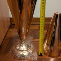 Vaso Design a Cono Oro Metallico - Nuovo - 25cm

