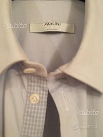 Camicia NUOVA uomo Aglini tg.48 collo 39 celeste