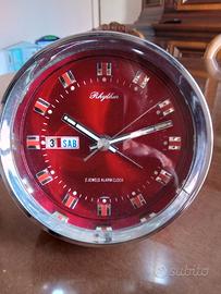 Sveglia Rhythm Top Clock Vintage Chrome rossa