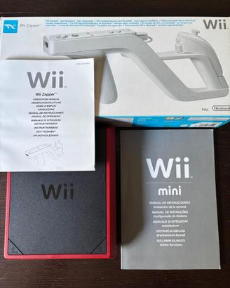 Wii mini rossa + joystick + Wii zapper + giochi