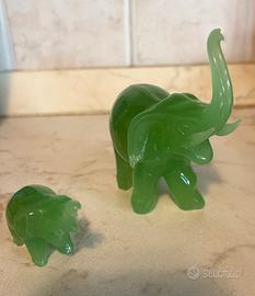 coppia elefanti giada