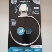 2 anelli porta asciugamani autoadesivi cromati