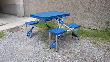 Tavolo da campeggio richiudibile con 4 sedie