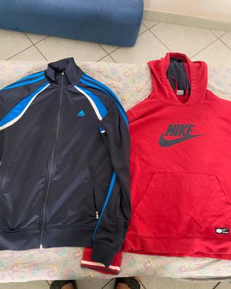 Due felpe Nike e Adidas stile anni 80