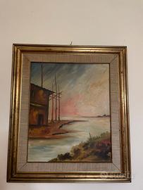 Quadro paesaggio fluviale