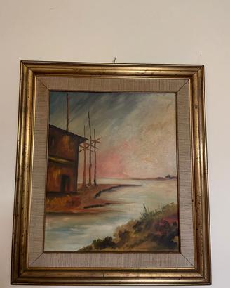 Quadro paesaggio fluviale