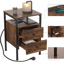 Coppia comodini NUOVI con stazione ricarica