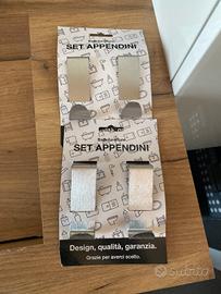 Set appendini nuovi in acciaio satinato