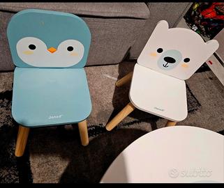 tavolo bambini con 2 sedie Janod