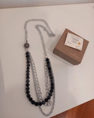Collana argento pietre naturali giada e luna