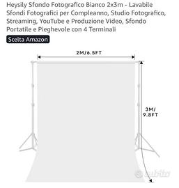 Telo sfondo fotografico bianco 2x3m