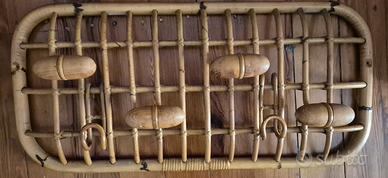 appendiabiti vintage in bambù e legno