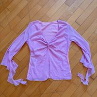 Maglia rosa confetto in filo