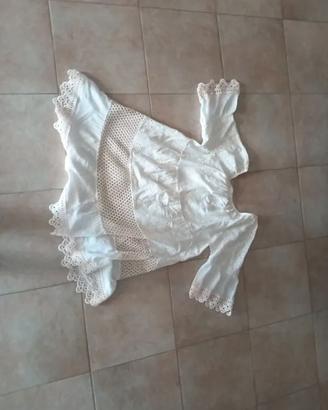 Mare copricostume vestito bianco con ricami M/L
